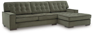 Caspian-Town 2-Piece Sectional with Chaise Velvet