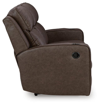 Lavenhorne REC Sofa w/Drop Down Table Faux Leather