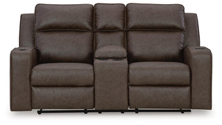 Lavenhorne DBL Rec Loveseat w/Console Faux Leather