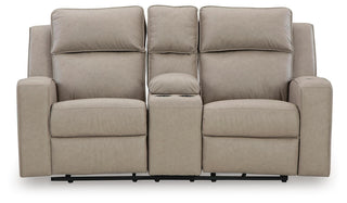Lavenhorne DBL Rec Loveseat w/Console Faux Leather