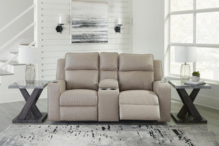 Lavenhorne DBL Rec Loveseat w/Console Faux Leather