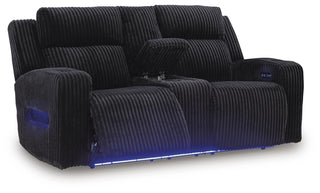 Belvarrow PWR REC Loveseat/CON/ADJ HDRST Velvet Chenille