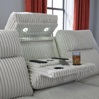 Belvarrow PWR REC Sofa with ADJ Headrest Velvet Chenille