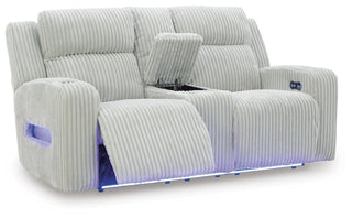 Belvarrow PWR REC Loveseat/CON/ADJ HDRST Velvet Chenille
