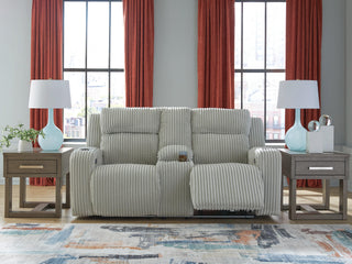 Belvarrow PWR REC Loveseat/CON/ADJ HDRST Velvet Chenille