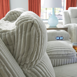 Belvarrow PWR REC Sofa with ADJ Headrest Velvet Chenille