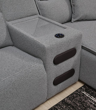Modmax II 6-Piece Reclining Sectional with Chaise and Audio Console Next-Gen Nuvella™