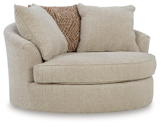 Steelwater Retreat Oversized Swivel Accent Chair Chenille