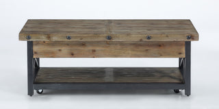 Carpenter Rectangular Lift-Top Coffee Table with Casters
