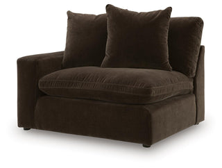 Maxton Heights Corner Chair Velvet Chenille - Bittersweet, Left Arm Facing
