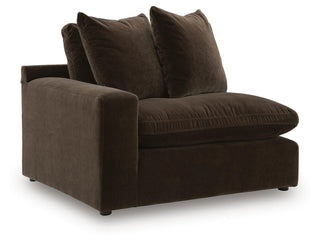 Maxton Heights Corner Chair Velvet Chenille - Bittersweet, Left Arm Facing
