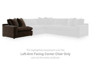 Maxton Heights Corner Chair Velvet Chenille - Bittersweet, Left Arm Facing
