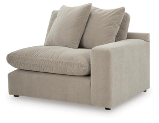 Maxton Heights Corner Chair Velvet Chenille - Pebble, Right Arm Facing