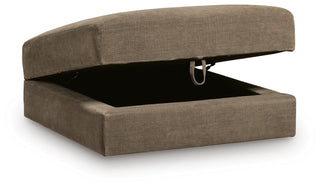 Camellia-Court Ottoman With Storage Chenille