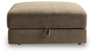 Camellia-Court Ottoman With Storage Chenille