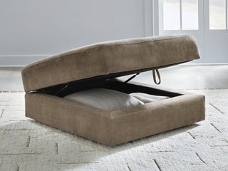 Camellia-Court Ottoman With Storage Chenille
