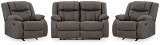 First Base Reclining Loveseat and 2 Recliners