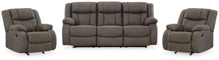 First Base Reclining Sofa and 2 Recliners