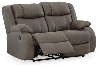 First Base Reclining Loveseat Faux Leather
