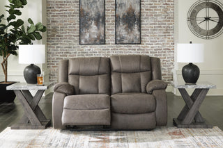 First Base Reclining Loveseat Faux Leather