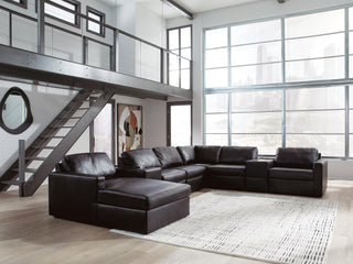 Modmax II 8-Piece Sectional with Chaise and Storage Consoles Leather