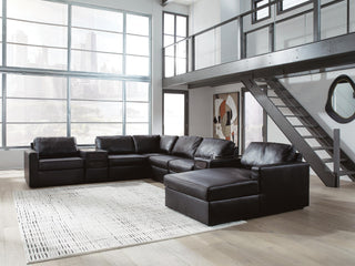 Modmax II 8-Piece Sectional with Chaise and Audio Consoles Leather
