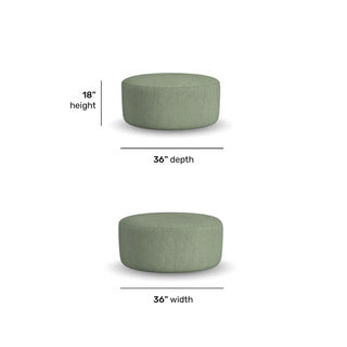Pouf Fabric Cocktail Ottoman 36" W