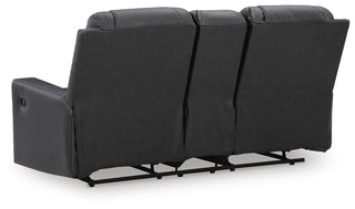Mackmenville DBL Rec Loveseat w/Console Faux Leather