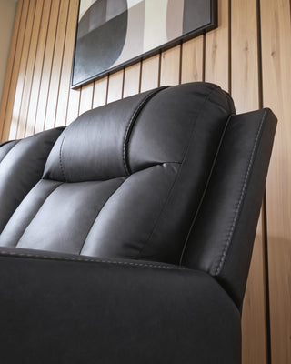 Mackmenville DBL Rec Loveseat w/Console Faux Leather