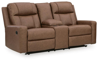 Mackmenville DBL Rec Loveseat w/Console Faux Leather