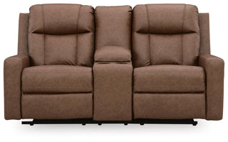 Mackmenville DBL Rec Loveseat w/Console Faux Leather