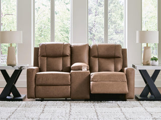 Mackmenville DBL Rec Loveseat w/Console Faux Leather