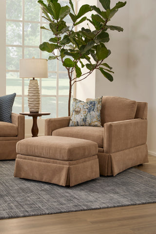 Lottie Fabric Skirted Ottoman