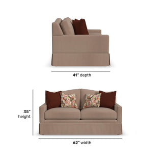 Lottie Fabric Skirted Loveseat