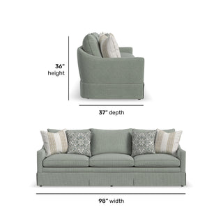 Eleanora Fabric Skirted Large Three-Cushion Sofa