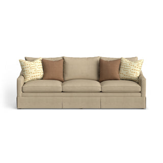 Eleanora Fabric Skirted Large Three-Cushion Sofa
