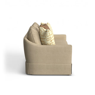 Eleanora Fabric Skirted Large Three-Cushion Sofa