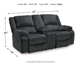 Draycoll DBL Rec Loveseat w/Console Chenille
