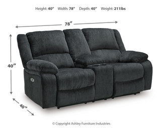 Draycoll DBL REC PWR Loveseat w/Console Chenille