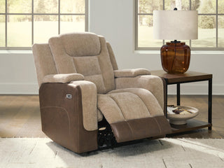 Mixed Motion PWR Recliner/ADJ Headrest Faux Leather Chenille