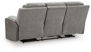 Mixed Motion PWR REC Sofa with ADJ Headrest Faux Leather Chenille