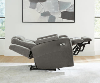 Mixed Motion PWR Recliner/ADJ Headrest Faux Leather Chenille