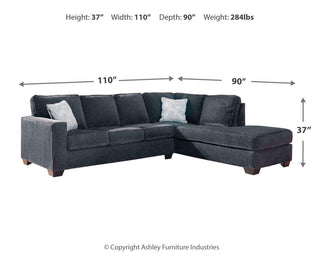 Altari 2-Piece Sleeper Sectional with Chaise Chenille