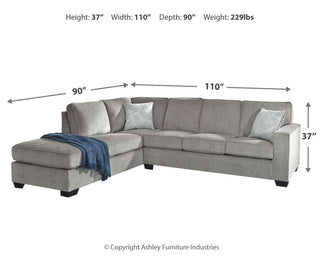 Altari 2-Piece Sectional with Chaise, Loveseat and Ottoman