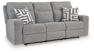 Biscoe PWR REC Sofa with ADJ Headrest Textured Next-Gen Nuvella™ Performance Fabric