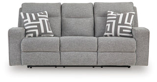 Biscoe PWR REC Sofa with ADJ Headrest Textured Next-Gen Nuvella™ Performance Fabric