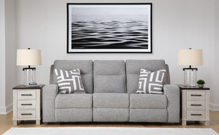 Biscoe PWR REC Sofa with ADJ Headrest Textured Next-Gen Nuvella™ Performance Fabric