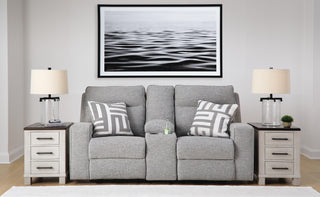 Biscoe PWR REC Loveseat/CON/ADJ HDRST Nuvella® Textured