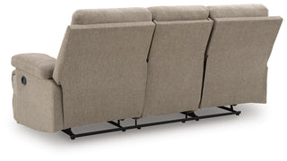 Side-Swipe REC Sofa w/Drop Down Table Chenille