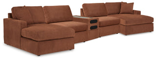 Modmax 5 Piece Sectional with Audio Console Next-Gen Nuvella™ Performance Fabric